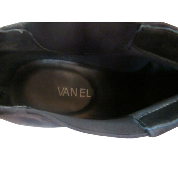 Vaneli Dark Brown Suede Tapered Block Heel Side Stretch Bootie Shoe Boot Sz 9.5 - Picture 9 of 9